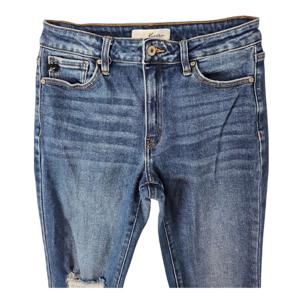 KanCan Audrina Distressed Skinny Mid-Rise Frayed Ankle Jeans Size 9/28 - Picture 3 of 9